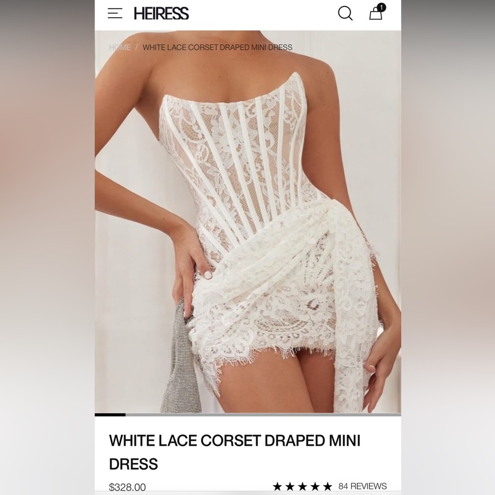 Elegant White Lace Corset Dress